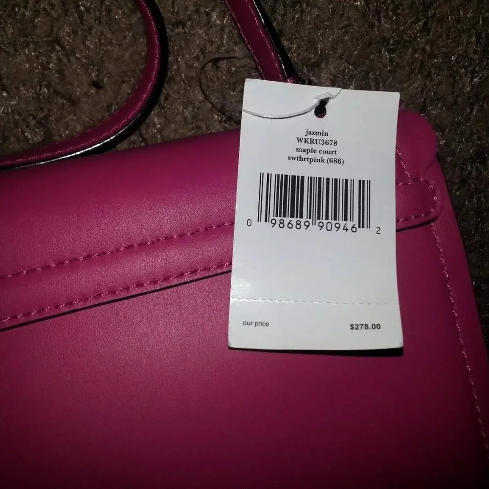 KATE SPADE-New York-Maple Court Jazmin-Pink Smooth Leather Crossbody-NWT - Picture 4 of 6